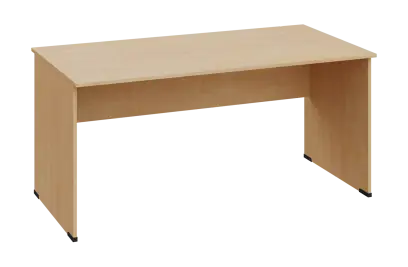 EPL 28 - 16 stůl kancelářský, dřevěná podnož, deska 25 mm, široký 1600 mm, bříza světlá